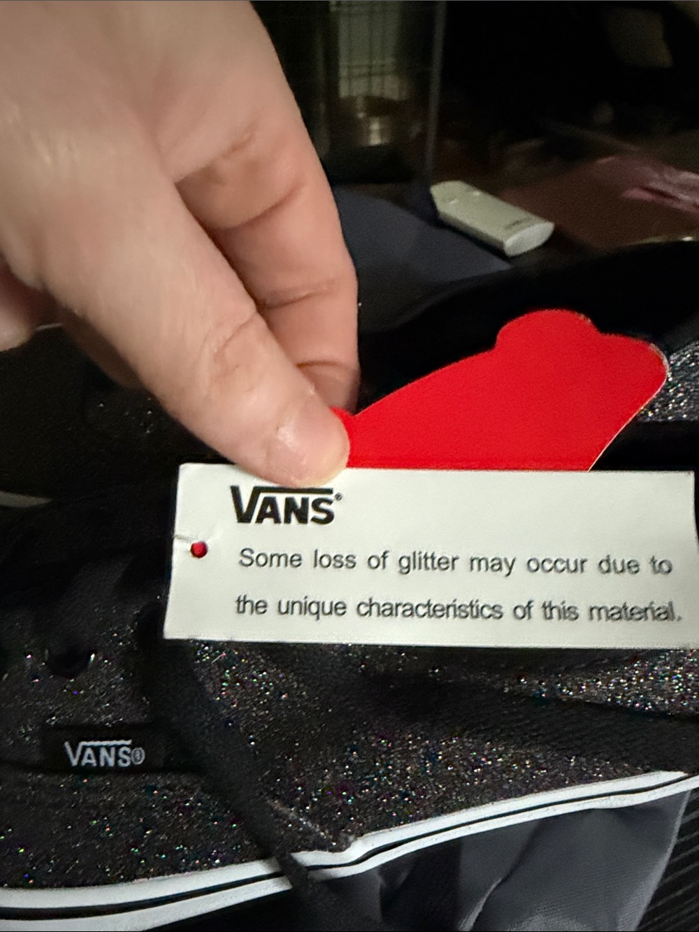 Vans' Glitter Black Low-Top Sneakers - Picture 3 of 5